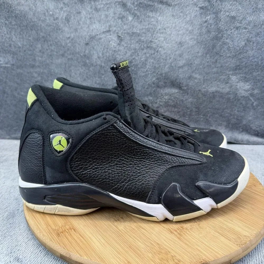 Jordan Shoes Mens Size 10.5 Black Leather Mid Top Basketball Retro 487471-005